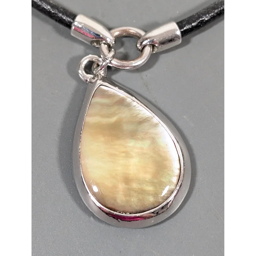 Lia Sophia De Orse Necklace Abalone Shell Teardrop Pendant 19
